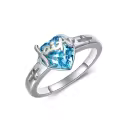 TOUPOP Sterling Silver Crystal Cross Ring Religion Jewelry Gift For Women-0-0