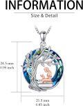 wholesale 925 Sterling Silver Blue Crystal Tree of Life Pendant Yoga Meditation Sports Music s for Women-0-5