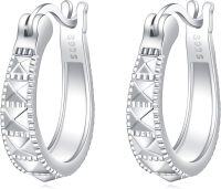 wholesale S925 Sterling Silver Hypoallergenic Small Hoop Sun Leaf Triangle Huggie Earrings for Women-G-Square-G-Square