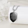 wholesale 925 Sterling Silver Cross Shield Necklace with Black Enamel and Bible Verse Pendant - Ephesians 6:10 for Men & Women-0-3