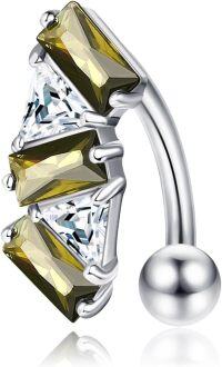 wholesale 925 Sterling Silver 14g 18g Daisy Belly Ring Flower Navel Jewelry Women Gift-Reverse-14G