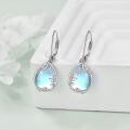 wholesale 925 Sterling Silver Blue Opalite Floral Vine Drop Leverback Earrings-0-3