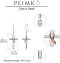 wholesale 925 Sterling Silver Cross with Pink Ribbon Survivor Breast Cancer Awareness Dangle Earrings-0-4