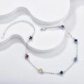 wholesale 925 Sterling Silver Star-Shaped Rainbow Crystal Ankle Anklets for Women - Birthday & Christmas Gift Ideas-0-5