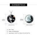 wholesale 925 Sterling Silver Scorpio Zodiac Pendant Necklace Black Onyx Platinum Plated-0-5