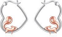 wholesale 925 Sterling Silver Squirrel Heart Hoop Dangle Earrings Cute Animal s for Women-Squirrel