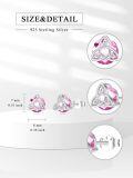 wholesale 925 Sterling Silver Celtic Knot Stud Earrings with Pink Birthstone for Women-0-1