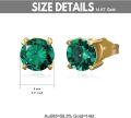 wholesale 14K Gold Round Cut Green Emerald Flower Stud Earrings with Pushbacks for Women - Elegant Set-0-5
