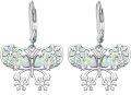 wholesale 925 Sterling Silver Snowflake Butterfly Leverback Drop Earrings-0-0
