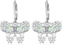 wholesale 925 Sterling Silver Snowflake Butterfly Leverback Drop Earrings-Butterfly