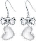 wholesale TOUPOP Bow Knot Heart Dangle Earrings For Women S925 Sterling Silver Dainty Butterfly Bow Drop Earrings Birthday Jewelry Gifts For Sister Friend Mom -0-0