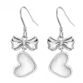 TOUPOP Sterling Silver Butterfly Bow Knot Heart Dangle Earrings-0-0