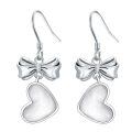 TOUPOP Sterling Silver Butterfly Bow Knot Heart Dangle Earrings-0-0