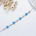 wholesale 925 Sterling Silver Blue Opal & Turquoise Beaded Tennis Bracelet for Women (6-8 inch)-0-3