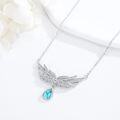 wholesale 925 Sterling Silver Angel Wing Turquoise Pendant Necklace for Women - I Love You to the Sky and Back-0-1