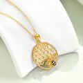 wholesale 925 Sterling Silver Gold Plated Honeycomb Bee Pendant Necklace for Women-0-1