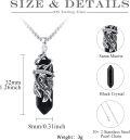 wholesale 925 Sterling Silver Black Onyx Crystal Owl Grim Reaper Pendant Necklace-0-5