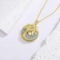 wholesale 14K Gold Plated Sterling Silver & Jade Tree of Life Sloth Necklace for Women-0-3