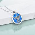 wholesale 14K Gold Saint Michael Pendant with Blue Opal Stone and Anchor Design - Catholic Protection Amulet Necklace for Men & Women (18 + Extender)-0-1