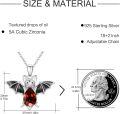 wholesale Sterling Silver Crystal Bat Pendant Necklace Gothic Animal Jewelry Gift for Women-0-16