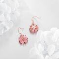 wholesale 925 Sterling Silver Gold Plated Pink Cat's Eye Stone Floral Drop Earrings Sakura Hypoallergenic Jewelry for Women Girls Gifts-0-4