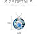 wholesale 925 Sterling Silver Blue Opal Sea Turtle Pendant Necklace with Starfish Charm and Chain  for Women-0-3