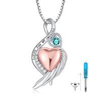 wholesale 925 Sterling Silver Cross Memorial Urn Necklace Wholesale With Wings And Heart Crystals-Infinity-March-Infinity-March