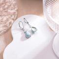 wholesale 925 Sterling Silver Teardrop Opal & Sapphire Drop Earrings - Elegant Gemstone s for Her-0-3