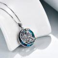 wholesale 925 Sterling Silver & Crystal Wolf on Moon Necklace - Howling Wolf Crescent Moon Pendant-0-3