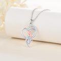 wholesale 925 Sterling Silver Tulip Heart Pendant Necklace for Women Mother Flower Lover Gifts-0-2