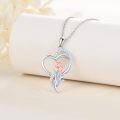 wholesale 925 Sterling Silver Tulip Heart Pendant Necklace for Women Mother Flower Lover Gifts-0-2