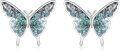 wholesale 925 Sterling Silver Blue Fire Opal Butterfly Stud Earrings Hypoallergenic  for Women Girls 6mm x 8mm-0-24