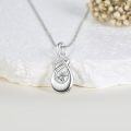 wholesale 925 Sterling Silver Heart-Shaped Crystal Pendant Memorial Keepsake Jewelry with Funnel and Spatula Set for Ashes Storage (Women's)-0-1