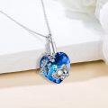 wholesale 925 Sterling Silver Heart-Shaped Blue Crystal Butterfly Elephant Pet Ash Keepsake Pendant Necklace with Funnel and Fill Tool-0-1