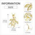 wholesale 14K Gold Turtle Necklace - Hypoallergenic Nickel-Free Real Gold Pendant, 1.3g 0.75 Charm, Adjustable Chain, Gift for Women Mom Wife Grandma-0-4