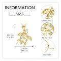 wholesale 14k Gold Turtle Pendant Necklace Wholesale With Swirl Design-0-4