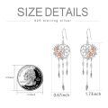 wholesale 925 Sterling Silver Dreamcatcher Rose Gold Flower Feather Drop Earrings-0-55