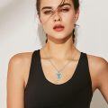wholesale 925 Sterling Silver Turquoise Eye of Horus Triangle Pendant Necklace Ancient Egypt Jewelry-0-4