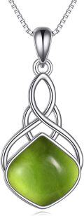 wholesale Sterling Silver Natural Stone Irish Celtic Teardrop Pendant Necklace-0-0