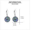 wholesale 925 Sterling Silver Tree Of Life Earrings Wholesale With Rainbow Abalone Shell-0-21