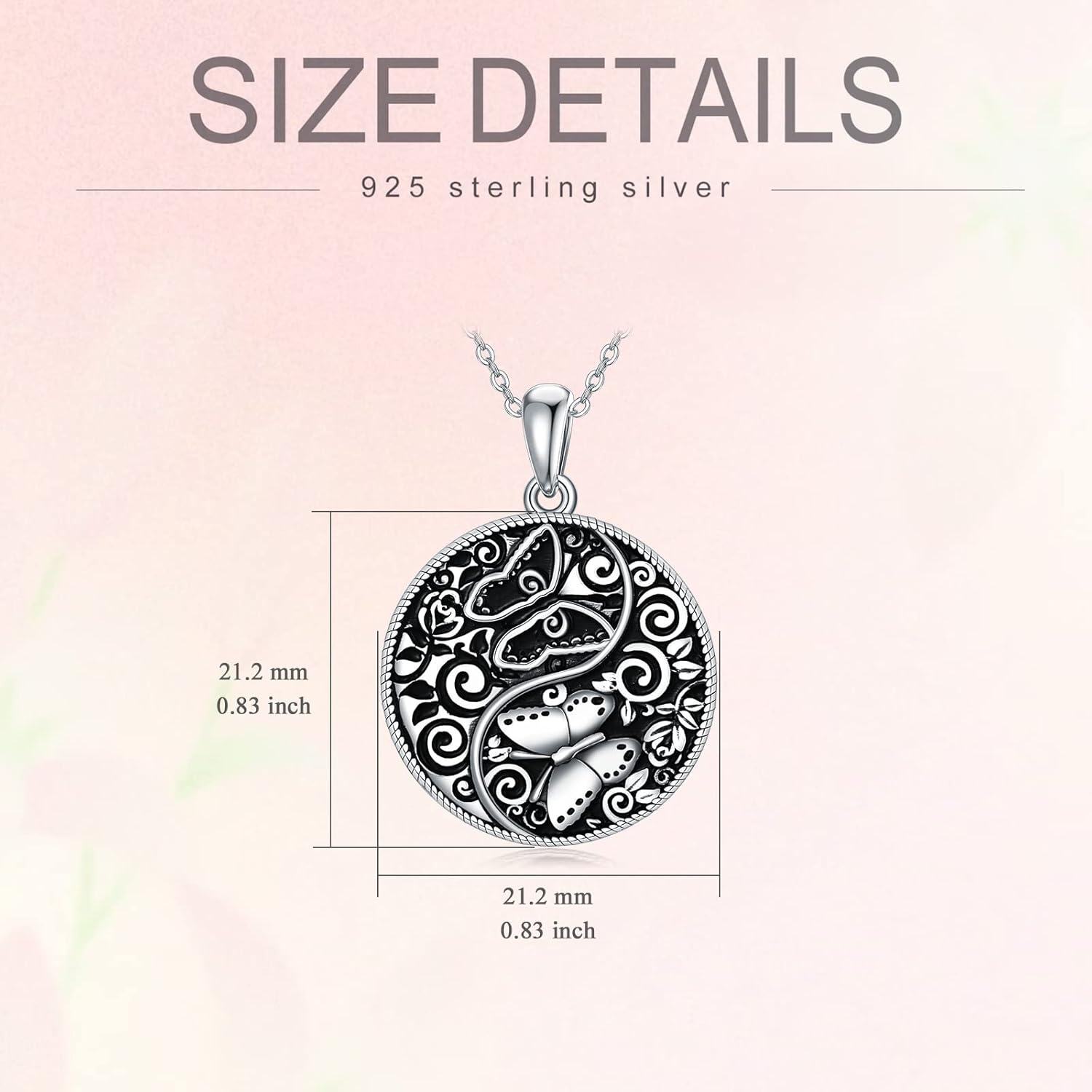 wholesale 925 Sterling Silver Butterfly Mother Daughter Pendant Necklaces - Cute s for Women-0-4
