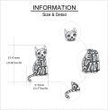 wholesale 925 Sterling Silver Gothic Cat Stud Earrings with Skeleton Design-0-3