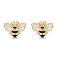 wholesale 14k Gold Bee Earrings Wholesale With Opal Wings-0-0