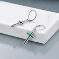 wholesale Sterling Silver Cross Leverback Dangle Drop Earrings for Women Men-0-14