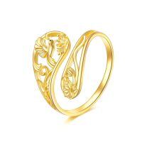 wholesale 14k Gold Dragonfly And Lotus Flower Bangle-Hummingbird