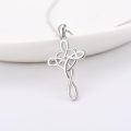wholesale 14K Gold Celtic Knot Cross Infinity Heart Love Pendant Necklace for Women Girls  (Silver)-0-4