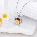 wholesale Metal Stone Sunflower Birthstone Necklace Pendant Gift for Women-0-1