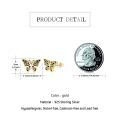 wholesale 925 Silver Celtic Knot Butterfly Stud Earrings Gold Plated Black Oxidized Women Jewelry-0-2