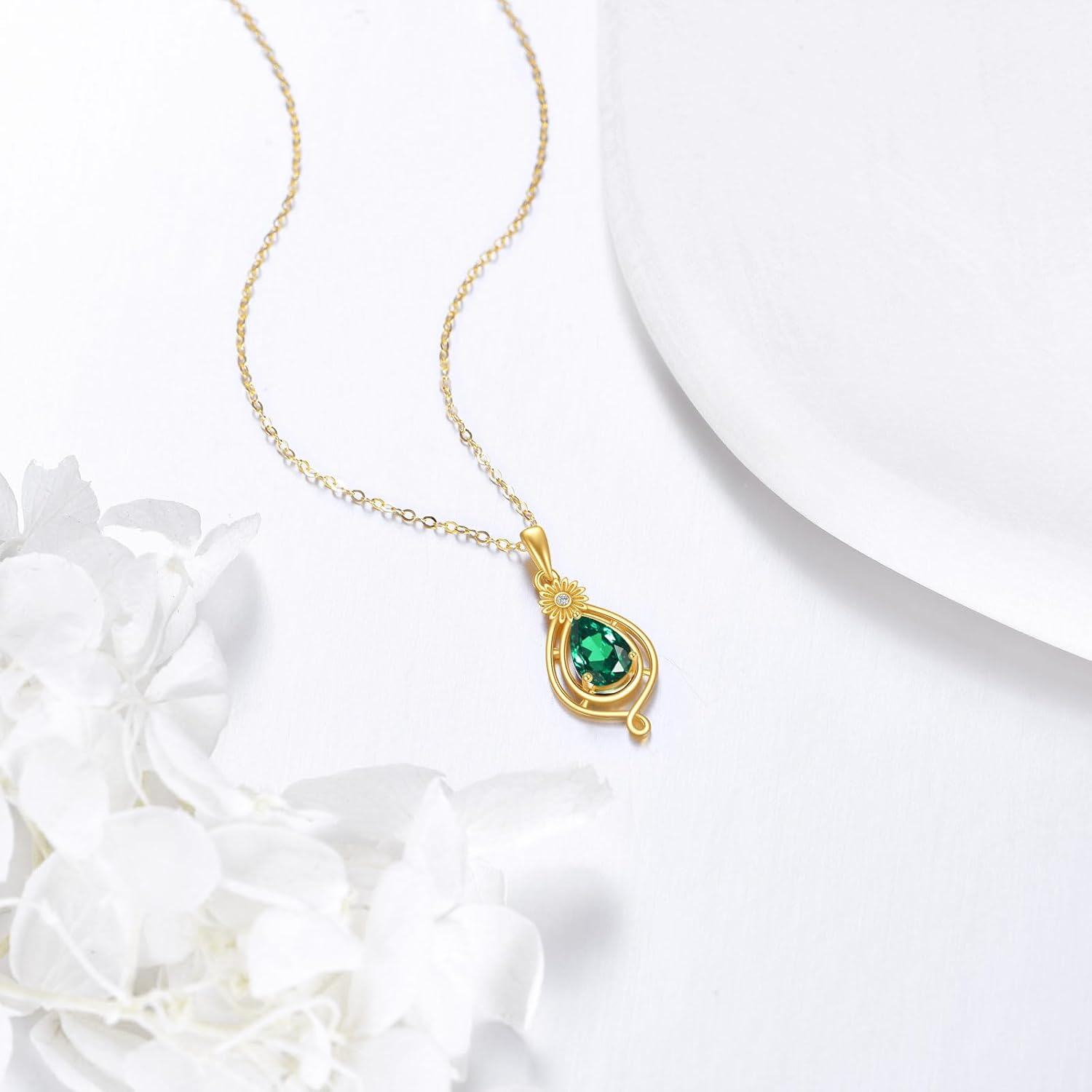 14K Gold Rainbow Moonstone Teardrop Earrings Pendant Leverback Jewelry Gift-0-5
