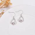 wholesale 925 Sterling Silver Baseball Heart Dangle Earrings for Women Girls Gifts Jewelry Accessories-0-1